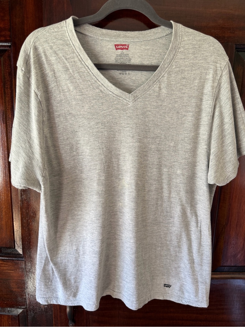 Levi's Light Gray V-Neck Short Sleeve Tee